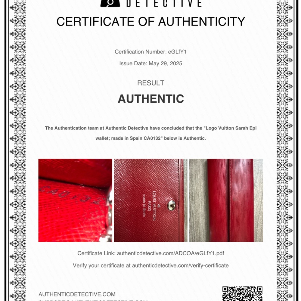 Louis Vuitton Sarah Long Wallet – Red Epi Leather | Refurbished & Authentic - Picture 11 of 11